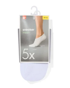sneakersokken 5 paar wit