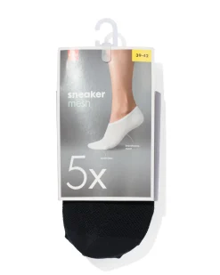 sneakersokken 5 paar zwart