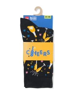 sokken voor volwassenen 'cheers' zwart