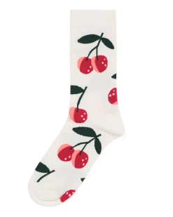 sokken voor volwassenen 'cherry much' gebroken wit