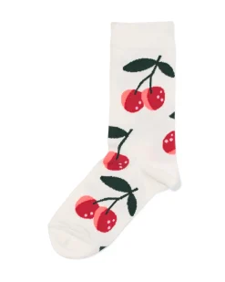 sokken voor volwassenen 'cherry much' gebroken wit