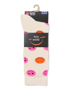 sokken voor volwassenen 'smile' beige