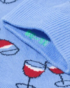 sokken voor volwassenen 'toast to the host' blauw
