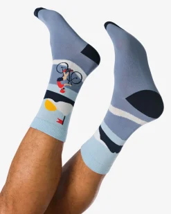 sokken voor volwassenen 'you can do it' middenblauw
