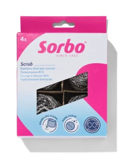 Sorbo sponsjes rvs - 4 stuks