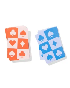 speelkaarten 13x10cm blauw/oranje - 2 stuks