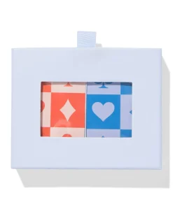 speelkaarten 13x10cm blauw/oranje - 2 stuks