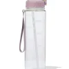 sportfles met rietje 1L roze-groen