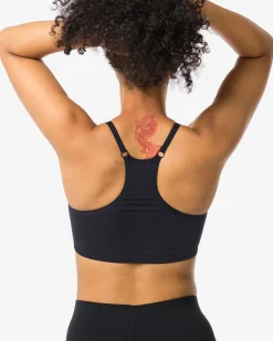 sporttop light support zonder beugel naadloos zwart