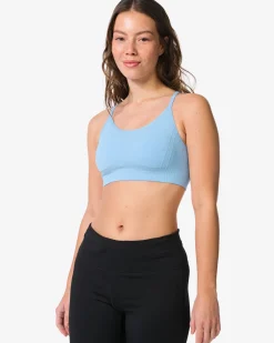 sporttop light support zonder beugel naadloos lichtblauw