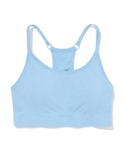 sporttop light support zonder beugel naadloos lichtblauw