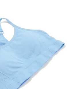 sporttop light support zonder beugel naadloos lichtblauw