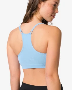 sporttop light support zonder beugel naadloos lichtblauw