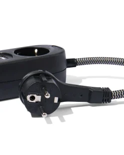 stekkerdoos 2-voudig met USB 1.5m zwart