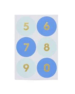 stickers cijfers blauw - 5 stuks