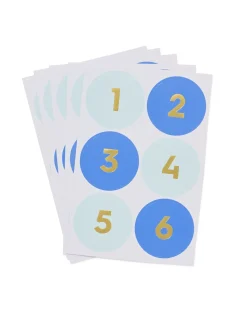 stickers cijfers blauw - 5 stuks