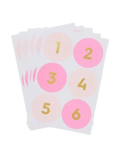 stickers cijfers roze - 5 stuks