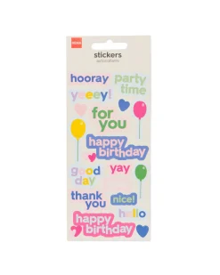 stickers verjaardag quotes - 5 stuks