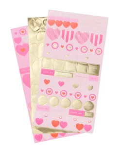 stickervellen hartjes - 3 stuks