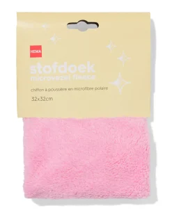 stofdoek 32x32cm microvezel fleece roze
