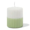 stompkaars ⌀7x8cm ribbel ivoor-lichtgroen