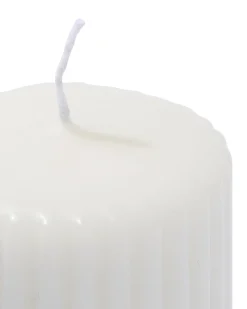 stompkaars ⌀7x8cm ribbel ivoor-lichtgroen