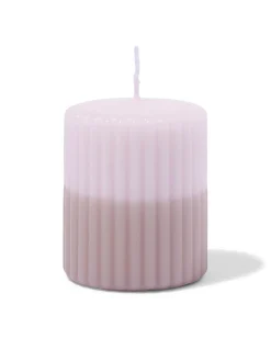 stompkaars ⌀7x8cm ribbel naturel-lichtroze