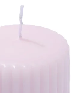 stompkaars ⌀7x8cm ribbel naturel-lichtroze