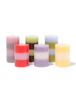 stompkaars ⌀7x13cm strepen lichtblauw-groen
