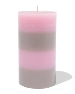 stompkaars ⌀7x13cm strepen naturel-roze