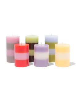 stompkaars ⌀7x13cm strepen naturel-roze