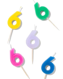 Taartkaarsje cijfer 6