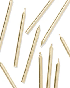 taartkaarsjes 16cm goud - 10 stuks