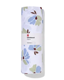 tafelkleed 140x240cm katoen bloemen groen-blauw