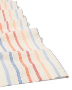 tafelkleed XL 320x145cm katoen strepen blauw-terra