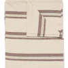tafelkleed XL 320x145cm katoen strepen bruin