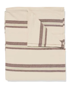 tafelkleed XL 320x145cm katoen strepen bruin