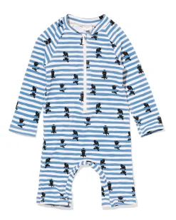 Takkie babyzwempak UPF40+ strepen blauw