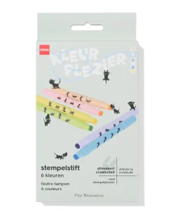 Takkie en Siepie stempelstift - 6 stuks