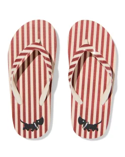 Takkie kinderslippers strepen gebroken wit