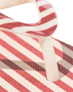Takkie kinderslippers strepen gebroken wit