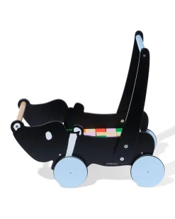 Takkie loopwagen met blokken hout
