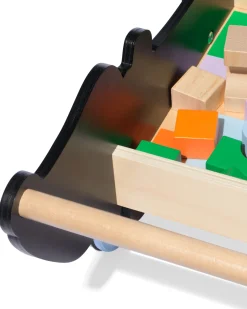 Takkie loopwagen met blokken hout