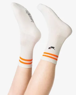Takkie sokken voor volwassenen Koningsdag gebroken wit
