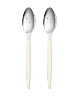 tapaslepels met gaatje rvs - 2 stuks