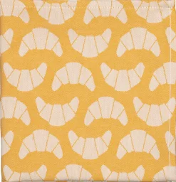 theedoek - 65 x 65 - katoen - okergeel croissant