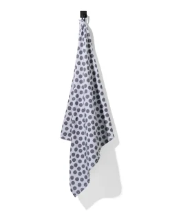 theedoek 65x65 katoen grijs stip