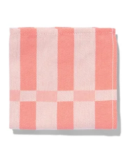 theedoek 65x65 katoen koraal