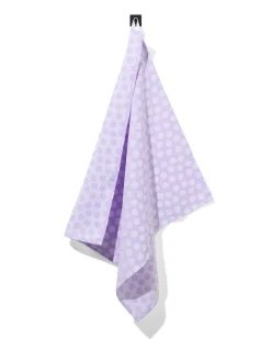theedoek 65x65 katoen lila met stippen
