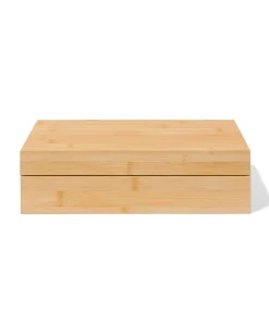 theedoos 31.5x18.5x9cm bamboe 8 vakken bruin